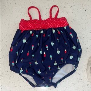 Navy Ice Cream Print Baby Romper